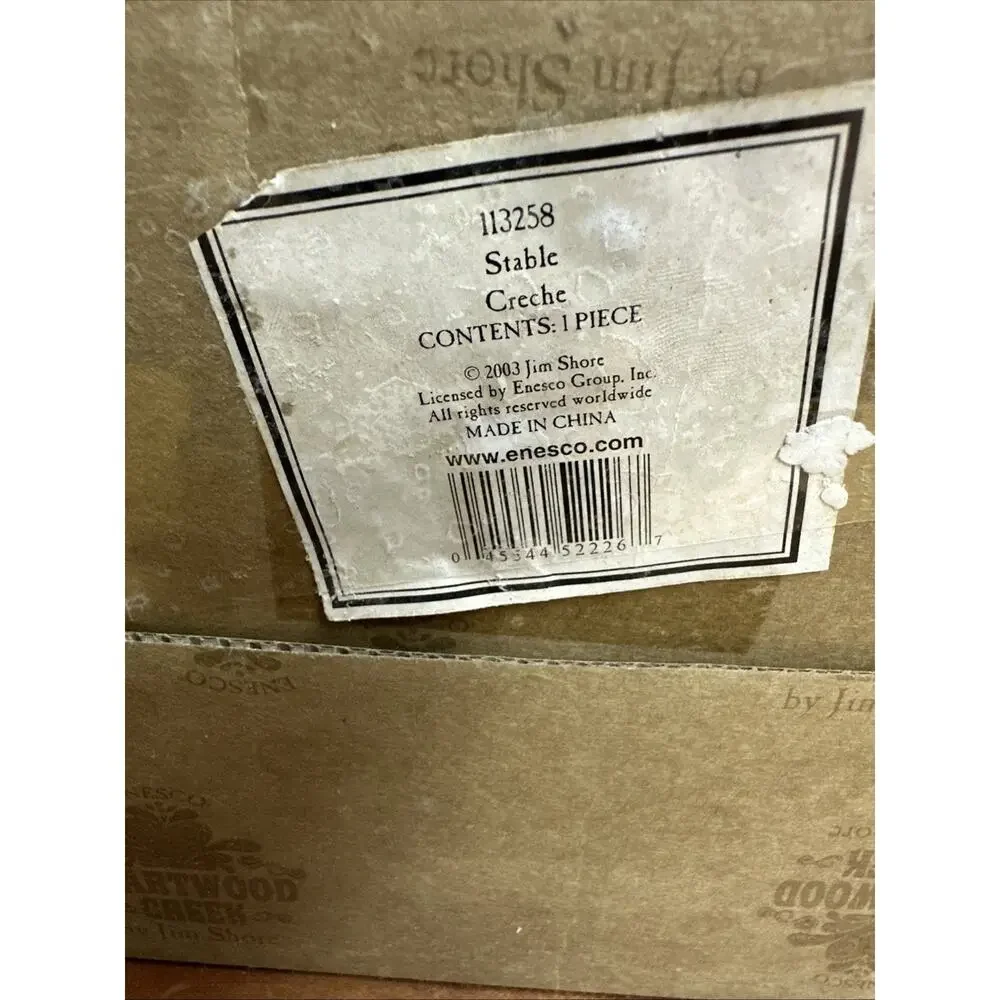 Jim Shore Nativity Manger Stable 2003 Heartwood Creek 113258T In Box